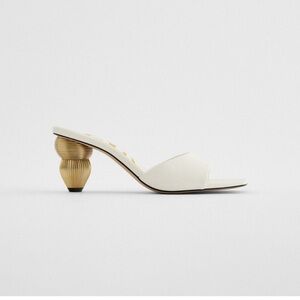 Zara Metallic Heel Sandals Size 6 1/2